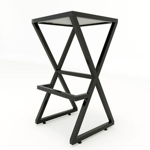 Tabouret de bar haut SFBR002, style contemporain et luxueux, structure en fer et bois, sans dossier, élégant et stable, pour hôtels et bars - Product Image 2