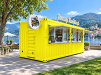 Conteneur modulaire de 20 pieds ou 40 pieds pour restaurant, kiosque alimentaire, bar éphémère ou café en conteneur
