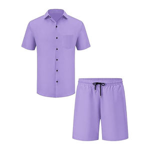 เซ็ตเสื้อยืดและกางเกงขาสั้นผู้ชายสีดำออแกนิกโอเวอร์ไซส์เสื้อยืดคอกลมผ้าฝ้าย100% คุณภาพสูงเสื้อวอร์มสำหรับผู้ชาย - Product Image 3