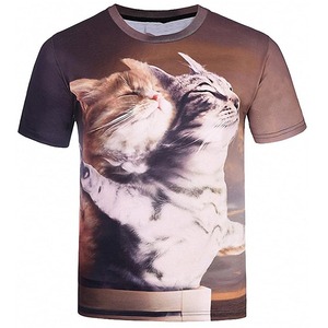 Camisetas personalizadas con impresión digital por sublimación para hombre, camisetas informales de manga corta con cuello redondo y diseño en blanco - Product Image 3