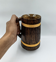 Mug de voyage en bois naturel très demandé et respectueux de l'environnement, style classique, motif uni, passe au lave-vaisselle, pour le café, artisanat Saniya