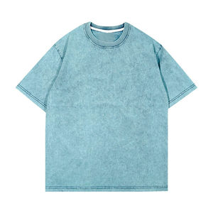 T-shirt vintage délavé à l'acide pour hommes, 100 % coton, confortable, coupe classique, col rond, manches courtes, séchage rapide, logo personnalisé, vente en gros - Product Image 2