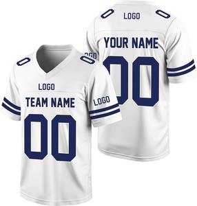 Maillot d'entraînement de football américain personnalisé imprimé par transfert thermique, manches courtes, maille respirante, option grande taille, devant - Product Image 1