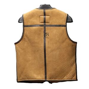 Chaleco informal de cuero para hombre Diseño de piel de vaca Premium Venta caliente Ropa exterior Servicio OEM Precio al por mayor Chaleco de cuero - Product Image 2