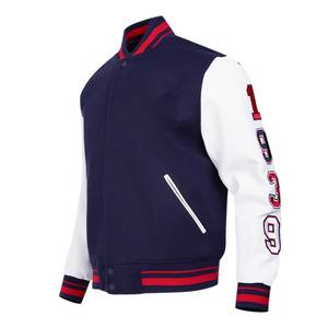 Vente en gros de vestes d'université de baseball pour hommes, style letterman personnalisé, blouson bombardier à manches en cuir artificiel pour hommes vestes vintage - Product Image 1