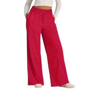 Pantalones de chándal holgados de gimnasio rectos Unisex pantalones de chándal de pierna ancha holgados acampanados de algodón en blanco de gran tamaño para mujer 2026 - Product Image 5