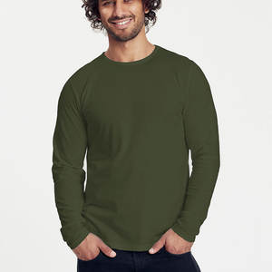 Custom Logo Factory Price High Quality Round Neck Slim Fit <b>Long</b> Sleeve <b>T</b> <b>Shirt</b> for <b>Men</b> - Product Image 1