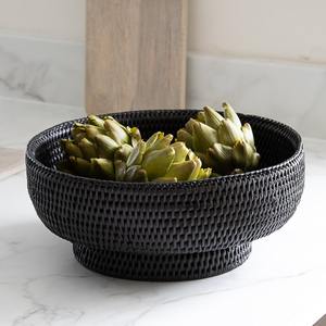 Cesta de mimbre tejida en forma de cuenco para almacenamiento en despensa, hecha a mano, pequeña, tipo nido, para frutas. - Product Image 1