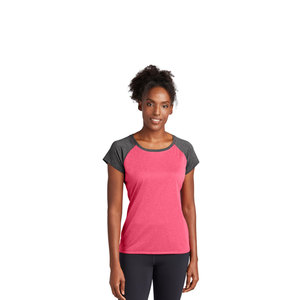 OEM mejor calidad verano moda algodón poliéster cuello redondo raglán manga corta Camiseta logotipo personalizado contraste camiseta para mujer - Product Image 5