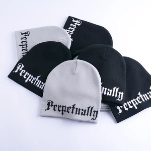 Men's and Women's Outdoor Jacquard Beanie Tuque Color Blocking Letters Pattern <b>Winter</b> Knitted <b>Hat</b> Warm and Comfortable - Product Image 2