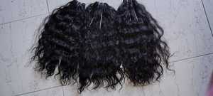 100% Natural Cuticles Aligned Double Weft Machine Hair <b>Extensions</b> RAW Unprocessed <b>Curly</b> Indian Temple Remy Hair Single Donor - Product Image 3