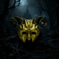 Masque de clown en PU de qualité professionnelle |   Masque de fête personnalisé respirant à couverture intégrale, design tendance pour Halloween et cosplay