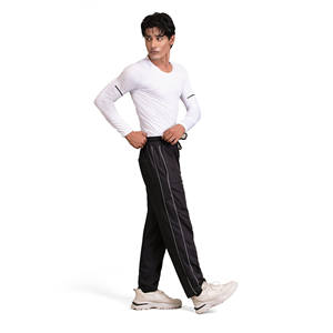 Pantalones de hombre de nuevo diseño, pantalones transpirables con cordón antiarrugas para hombre, pantalones de nailon impermeables de talla grande teñidos lisos - Product Image 1