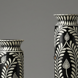 Indian Supplier Offers Handmade <b>Black</b> Bone Inlay <b>Candle</b> <b>Holder</b> Set Floral Pattern Decorative Candlestick - Product Image 4