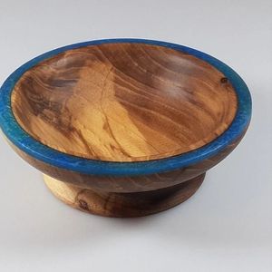 Meilleur Prix Personnalisé Taille Bleu Clair Résine Époxy Bois Bol Serveurs En Ligne Résine Bol Usine Contactez nous! - Product Image 4