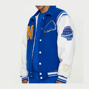 Hombre personalizado Graffiti chaqueta de béisbol al por mayor personalizado fabricante especialista solapa bordada más Boxy Fit - Product Image 2