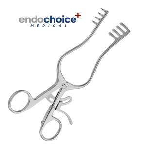 Rétracteur chirurgical orthopédique manuel en acier inoxydable à maintien automatique 220 mm 8,34 pouces 4x5 branches émoussées à cliquet par Endochoice Medical - Product Image 2