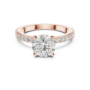 14K <b>Yellow</b> Gold Oval & Round Cut Diamond Stud Ring for Women | Bridal <b>Jewellery</b> | New Grown Diamond - Product Image 5