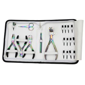Kit de Herramientas para Extensiones de Cabello con Cinta Adhesiva, Alicates para Fijar y Quitar Microperlas, Cortador de Adhesivo, Enhebrador de Lazos, Gancho, Anillo Separador - Product Image 1