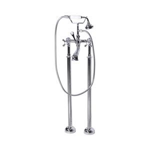 Robinet de baignoire autoportant à double poignée cascade de haute qualité avec douchette à main - Product Image 6