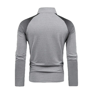Alta calidad gimnasio Fitness manga larga entrenamiento correr deportes camisas media cremallera sudadera hombres secado rápido apretado hombres sudaderas OEM - Product Image 3