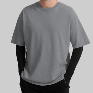 Camiseta de gran tamaño con logotipo personalizado, ropa de calle de tendencia de algodón pesado lavado Vintage de EE. UU., ropa de calle de moda con estampado personalizado para hombres - Product Image 4