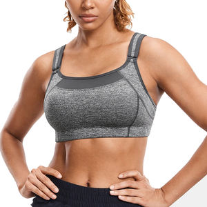 2025 alta calidad gimnasio ejercicio correr deportes Yoga Tops para mujeres logotipo personalizado Crop deportes sujetador transpirable característica acanalado frente - Product Image 1