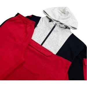 Sudadera de 2 piezas para hombre Quarter Zip Hoodie con pantalones de chándal Jogger Heavy Fleece Material Fleece Outfit - Product Image 5