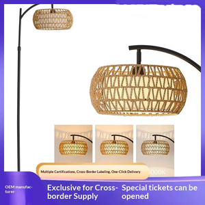 Lampada da Terra di Lusso Stile Pesca con Base in Marmo e <span class=keywords><strong>Paralume</strong></span> in Corda Fatto a Mano per Soggiorno Camera da Letto Luce da Lettura - Product Image 2