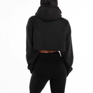 Streetwear Hot Sale Products Casual Apparel High Quality Pullover Crop <b>Top</b> Hoodies Cotton Fleece Women Crop <b>Top</b> Hoodies - Product Image 6