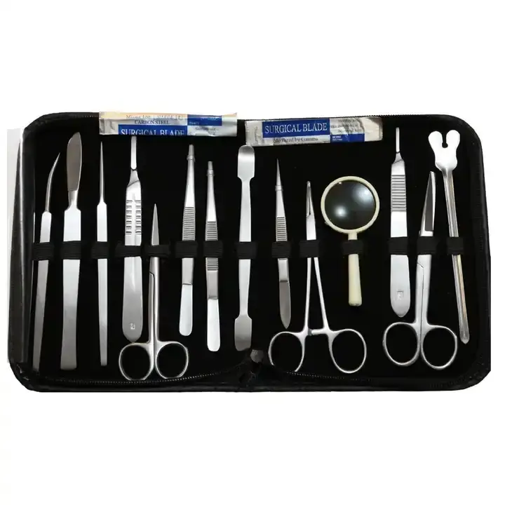Advanced Dissection Kit Biology Lab Anatomy Dissecting Set with Stainless Steel Scalpel Knife Handle Blades