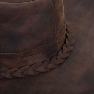 Feutre de laine de cow-boy western unisexe en laine personnalisée 100% avec bandeau en cuir pur chapeau de cow-body blanc - Product Image 3