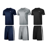 Conjunto de Camiseta y Pantalones Cortos Deportivos Casuales de Verano para Hombre, Transpirables, con Logotipo y Color Personalizados