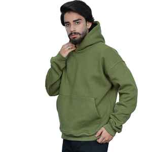 No Import Duty American Cotton Khaki Pullover Hoodie para hombres Soft Fleece Personalizable Streetwear Warm Casual Sudadera EE. UU. - Product Image 4