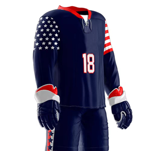 Uniformes de Hockey sobre Hielo Sublimados Personalizados OEM ODM, Transpirables, de Secado Rápido, Cómodos, 100% Poliéster, Conjuntos para Exteriores con Logotipo Personalizado - Product Image 6