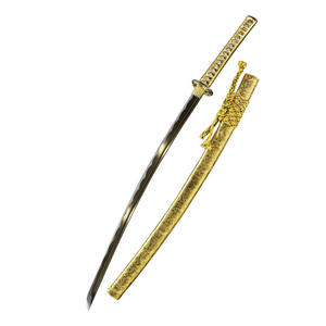 Коллекционный цельный самурайский меч ручной работы Longquan, золотой, для косплея, реквизит, подарок для мужчин, оптом - Product Image 5