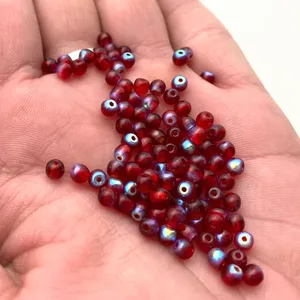 Cuentas espaciadoras de cristal checo con acabado AB rojo azul arándano transparente (3x4mm) Cuentas sueltas de cristal de 8mm para proyectos artesanales decoración del hogar - Product Image 2