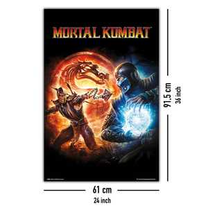 Affiche de style moderne Mortal Kombat 9 avec des ninjas et un dragon pour une utilisation murale - Product Image 4