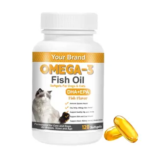 OEM ODM hewan peliharaan Omega-3 mendukung Kulit & mantel kesehatan untuk suplemen anjing & kucing