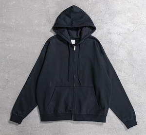 Haute Qualité Coton Épais Draw String Lourd Français Terry Zip Up À Capuche Personnalisé Goutte D'épaule Surdimensionné Hoodies - Product Image 2