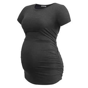 Chemises de maternité pour femmes doux à manches courtes hauts de grossesse extensible respirant vêtements décontractés attend des mamans grossesse pratique - Product Image 5