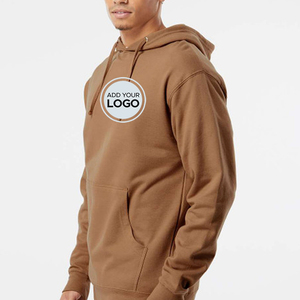 Hombres estándar ligero de peso pesado de algodón de lana pulóver con capucha logotipo personalizado sudaderas con capucha - Product Image 2