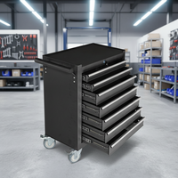 Armoire à outils roulante à 7 tiroirs verrouillables avec doublures en EVA, chariot de rangement de garage en métal robuste, personnalisable OEM ODM