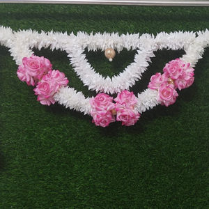 Diwali indio decoración pared puerta colgantes Toran jazmín Rosa flor guirnaldas Bandarwal y Pooja Mandir decoración regalo puerta Decoración - Product Image 1