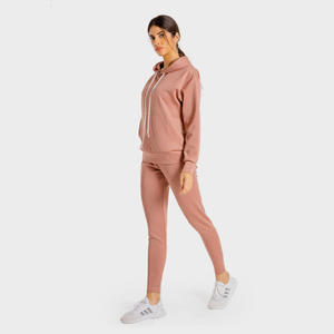 Women Dusty Pink Fleece <b>Hoodie</b> Soft Warm Pullover Long Sleeve Kangaroo Pocket Custom Front Logo Option <b>Comfy</b> Casual Wear - Product Image 3
