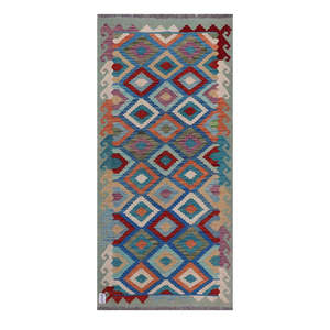 Alfombra Kilim de Maimana, Afganistán, 198 x 91 cm, Alfombras y Juegos de Alfombras - Product Image 1