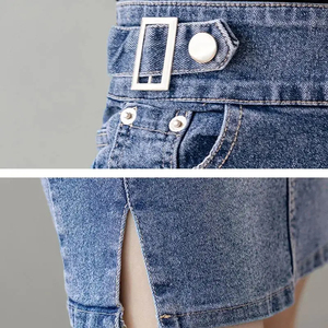 Jupe en jean droite pour femmes Tissu en coton pur Processus de teinture durable Vêtement féminin long élégant - Product Image 2