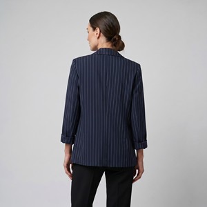 Blazer Oversize con Bottoni e Sottili Righe - Product Image 2