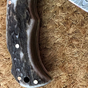 Couteau utilitaire à lame coulissante pleine soie, manche en bois, lame en acier Damas, OEM, garantie 3 ans, étui en cuir - Product Image 6