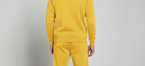 Ensemble de survêtement d'hiver unisexe jaune avec logo personnalisé, respirant, antibactérien, 100% coton polaire, motif uni, à capuche, décontracté - Product Image 6